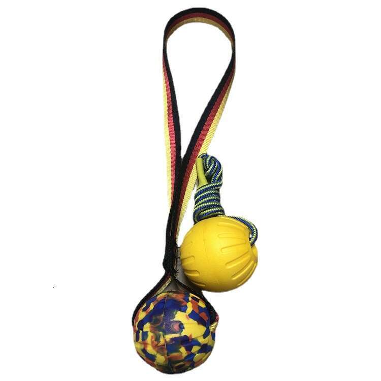 Camouflage Rope Dog Toy Durable Chew Training Ball EVA Pet Supplies Food Dispensing Frisbee