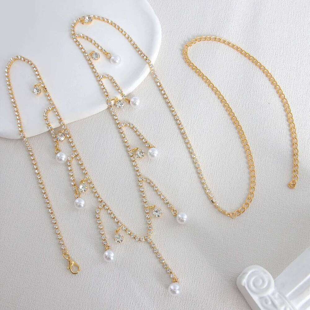 Fashionable tassel pendant single-layer rhinestone waist sexy spicy girl body chain jewelry X260209