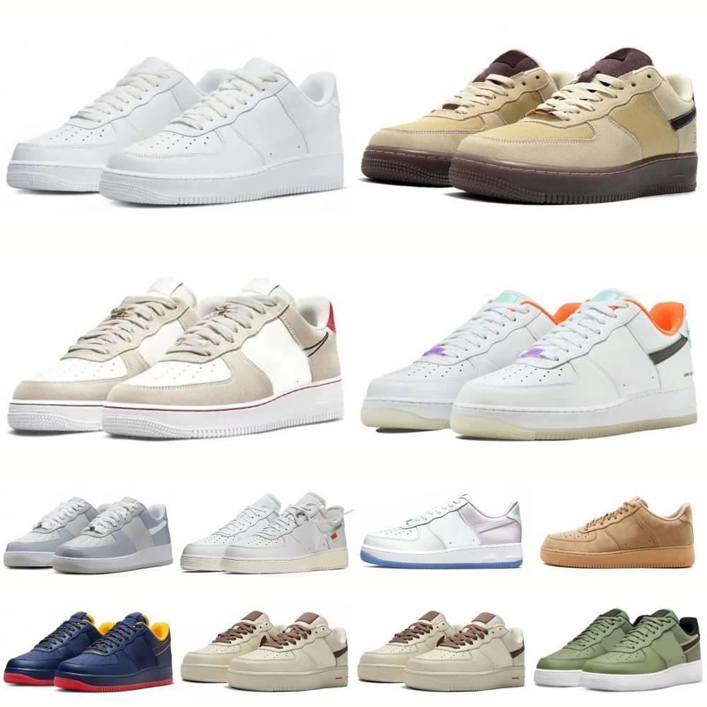 Trainers Forc 1 07 One Casual Shoes Men Women Supers Forc Platform Sneakers Classic White Black Spruce Aura Washed Coral Glacier Arctic Punch Flax Outdoor Sports Shoe