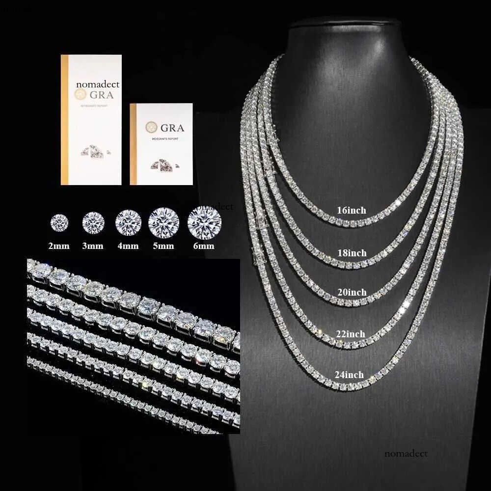 mossanite tennis chainFine jewelry sterg sier vvs moissanite necklace dia b2
