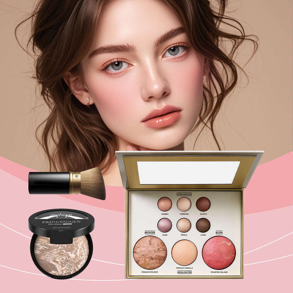AMZ Palette Set 05# Multifunctional Tool Set, Box for Stage Light Nude Makeup, Portable Touch-Up Makeup