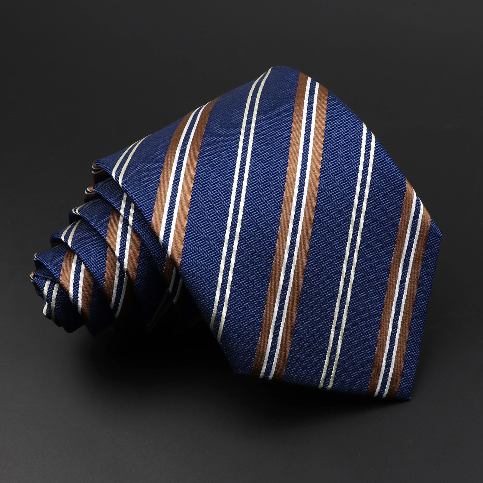 8cm Fashion Stripe Mens Tie Classic Polyester Bright Necktie Business Meeting Formal Necktie Accessories Daily Wear Cravat 260208