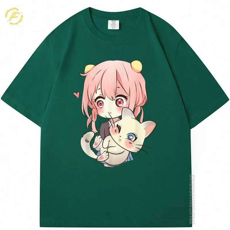 Otaku Oversized T-Shirt Men Women Cute Cat Printed T-Shirts Men's T Shirts Sale Japan Harajuku Kawaii Designer Brand Tees Summer X260209