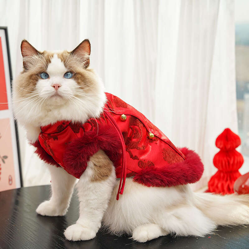 Year Of The Horse New Chinese Style Hairless Pet Fleece Dog Cat Autumn Winter Clothing Accessories Wholesale clothes