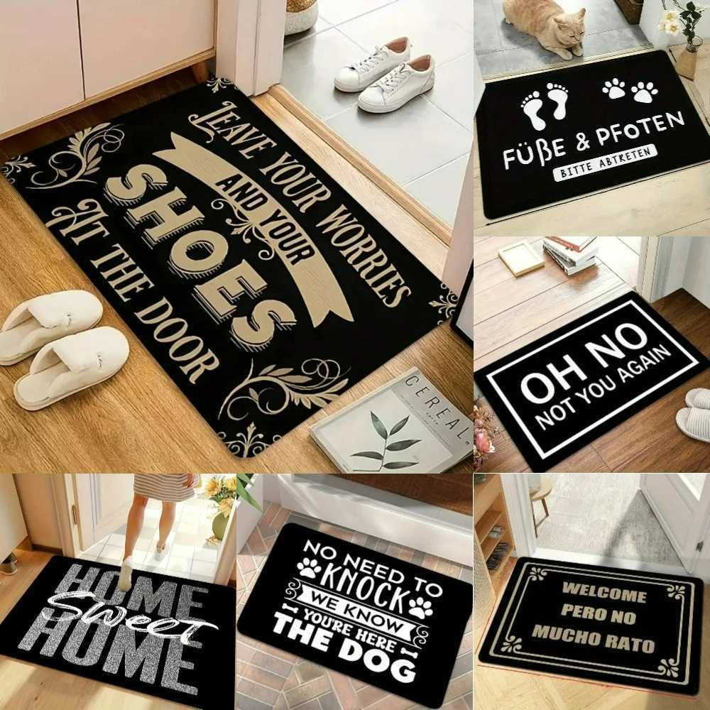 Please Remove Your Shoes Pattern Welcome Rug Kitchen Entrance Doormat Non-slip Bedroom Decor Rug Floor Mats Foot Mat Gifts S260207