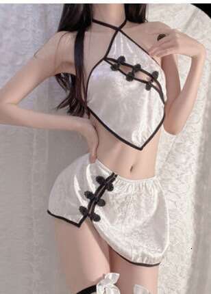 Sexy Sailor Style Sheer Bodysuit Women Transparent Mesh Top with Bow Tie & Mini Skirt, Perfect for Cosplay & Role Play