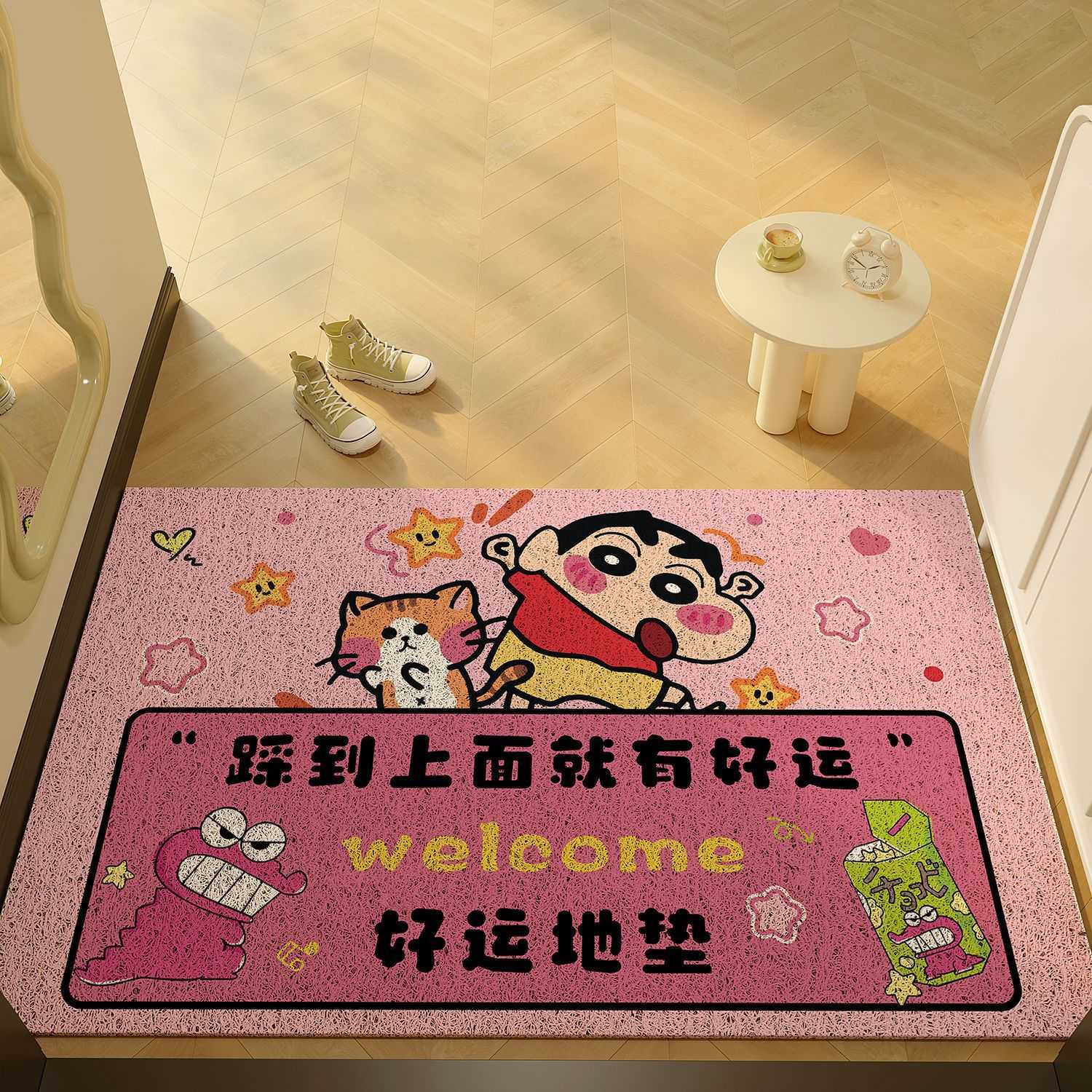 Crayon Shin-chan Entrance Door Mat Silk Loop Non-Slip Doorway Entryway Customizable Carpet Door Mat Entryway Foot Mat S260207
