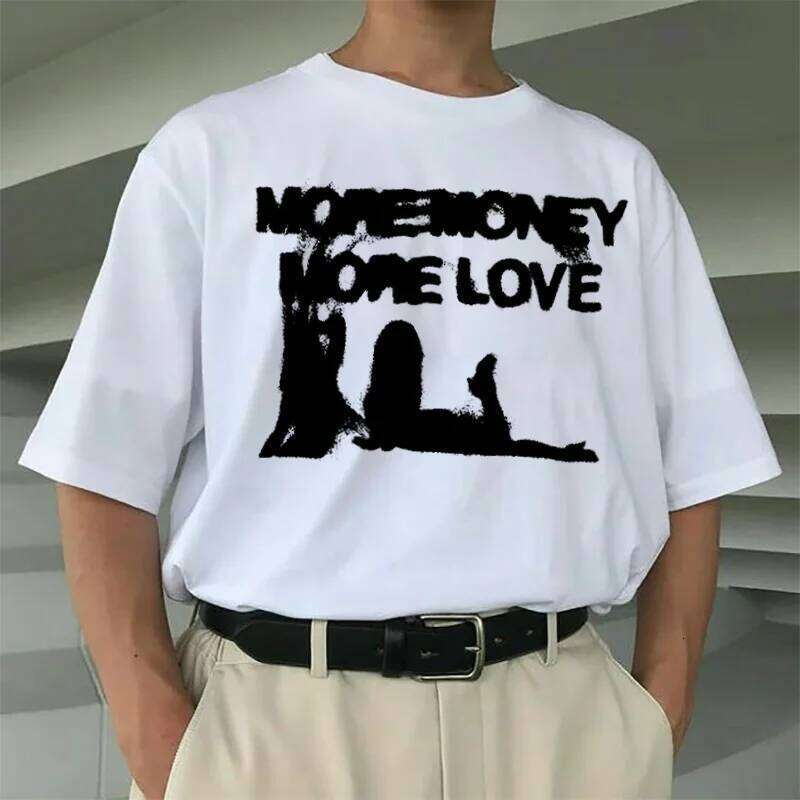 Men's oversized cotton print tops hip-hop Korean retro tees Y2k street aesthetic clothing short-sleeved top loose Tshirt X260209