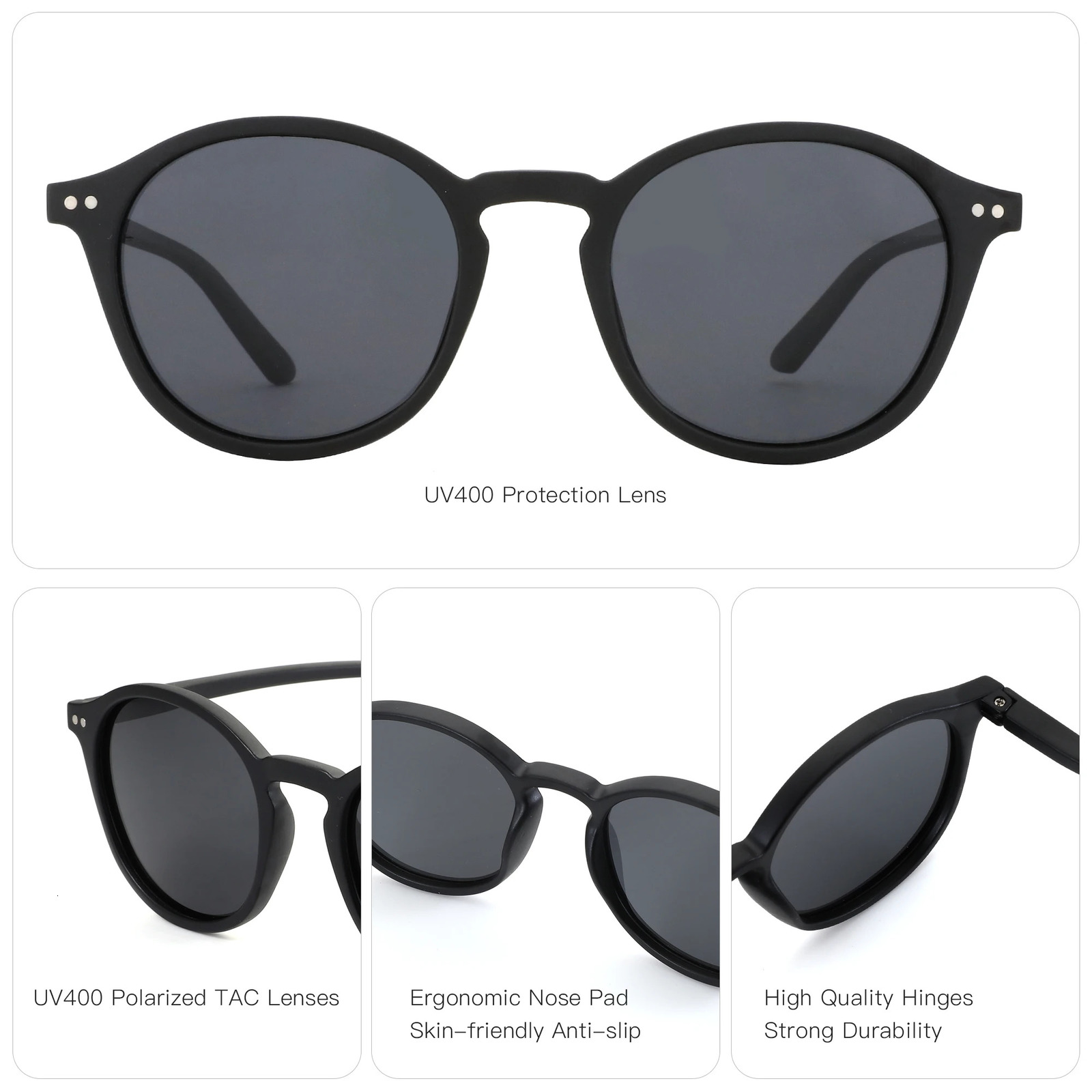 ZENOTTIC Vintage Polarized Sunglasses Men Classical Retro Round Outdoor Driving UV400 Shades Sun Glasses Woman 260128