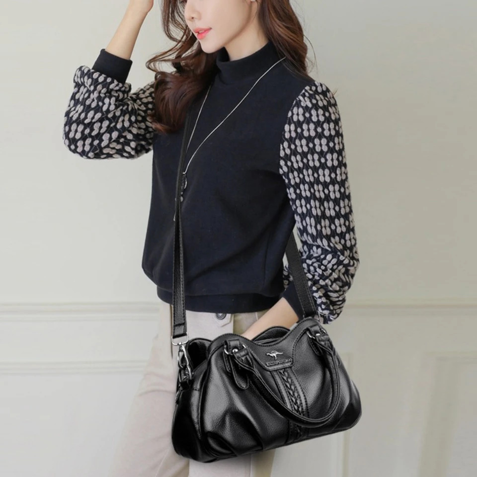 Genuine Top Quality Handbags 3 Layers Small Casual Tote Bag Crossbody Highcapacity Female Shoulder 260208