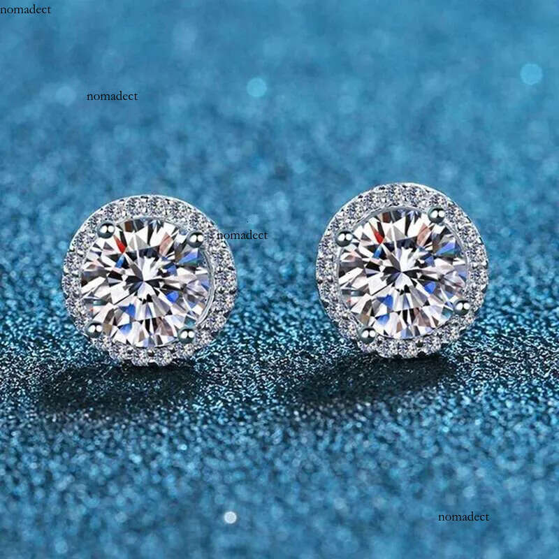 S Sterg Sier 0.5/1/2 Carat Round Moissanite Earrings Engagement Wedding Party Fine Jewelry Ear Gift for Women c6