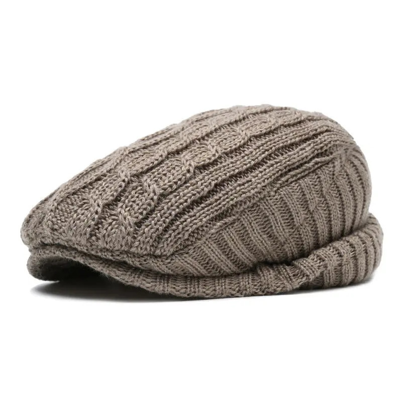 2024 Autumn and Winter Cotton Solid Warm sboy Caps Flat ed Cap Men and Women Painter Beret Hats 134 260205