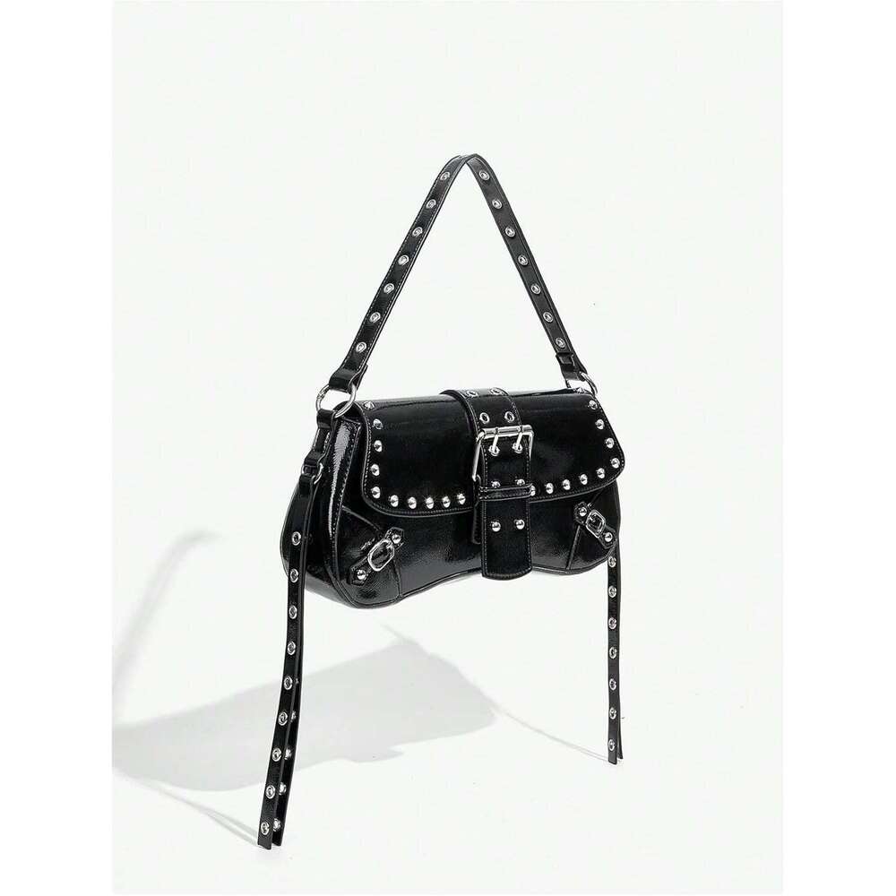 Women S Y K Trendy Goth Studded Punk Leather Shoulder Bag S Purse