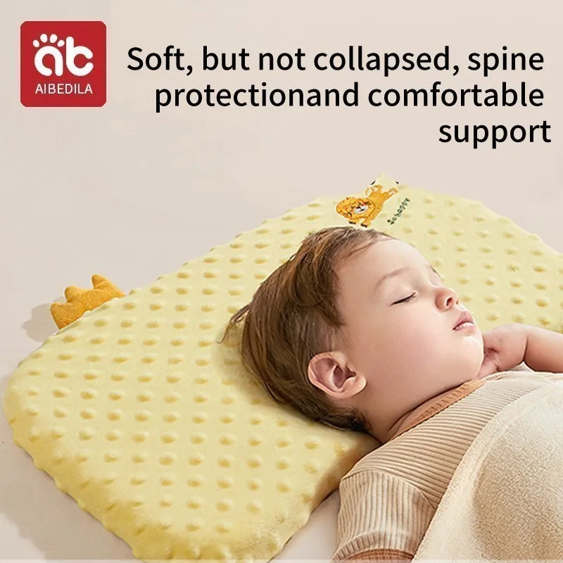 AIBEDILA Infants Washable Pillow Toddlers Soothing Bean Sleeping Pillows 0-6Y Kindergarten Cartoon Memory Silicone Cotton Pillow 260124
