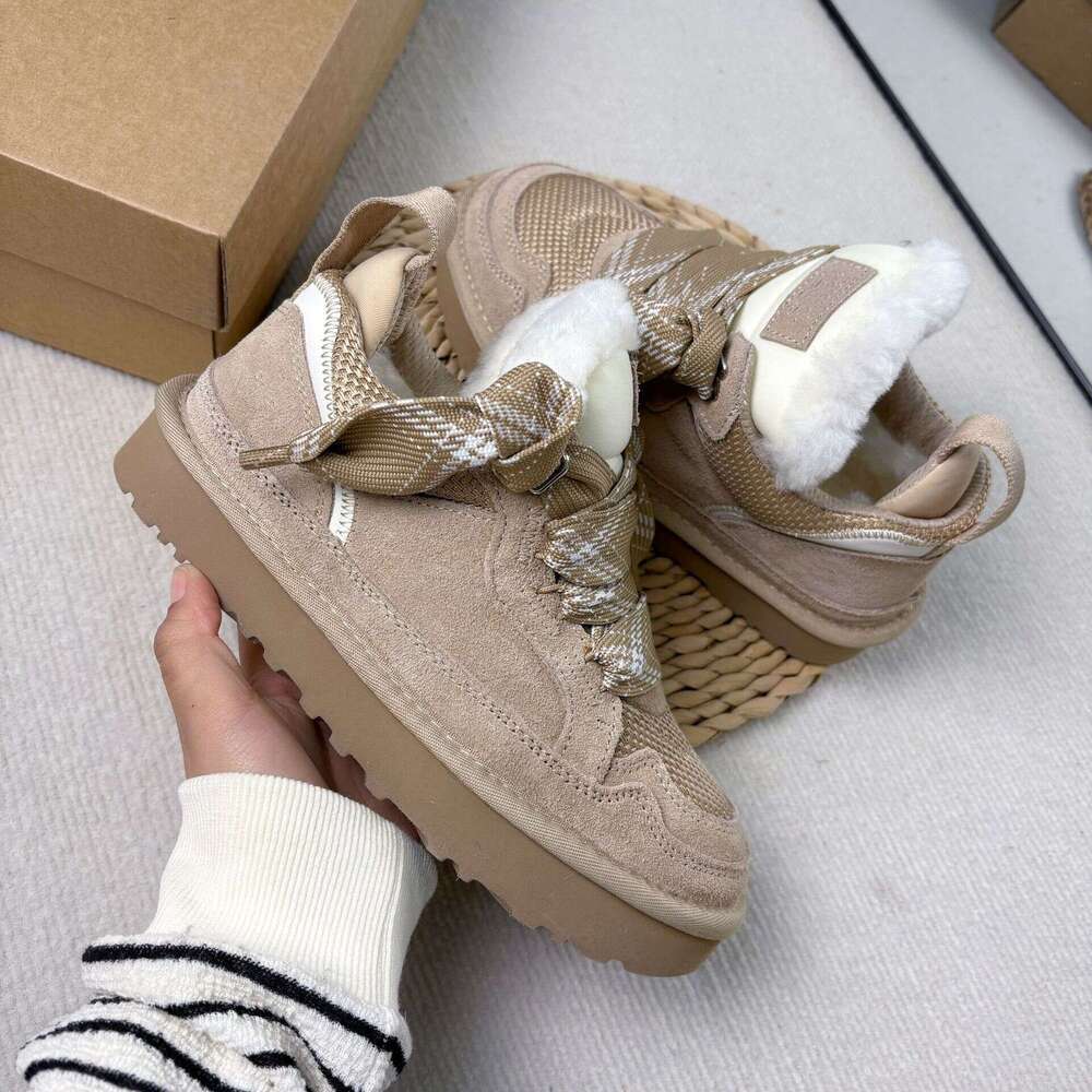 snow warm winter style, slip-on leather Mel low-cut short boots, lace-up genuine leather, thick-soled cotton boots 4345018