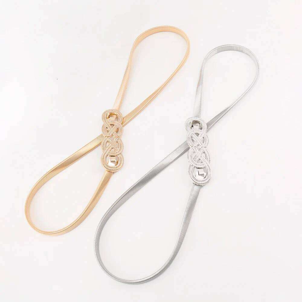 Metal elastic chain casual temperament thin belt Fashion classic waist accessories with sweater skirt coat X260209