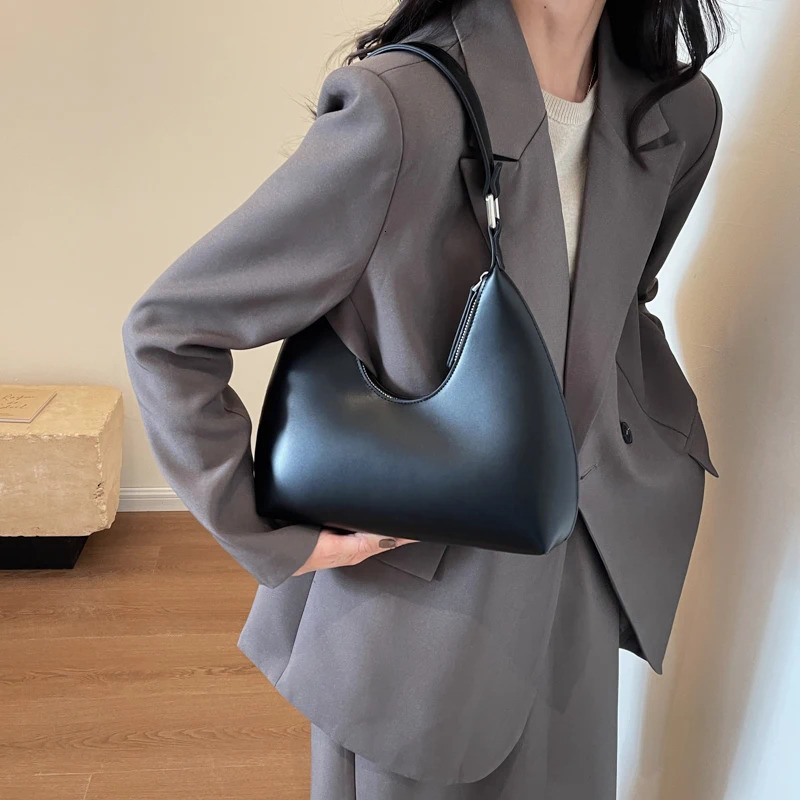 MOODS Fashion Underarm Shoulder Bags For Women PU Leather Pure Color Armpit Hobo Bag Purses And Handbag 260205