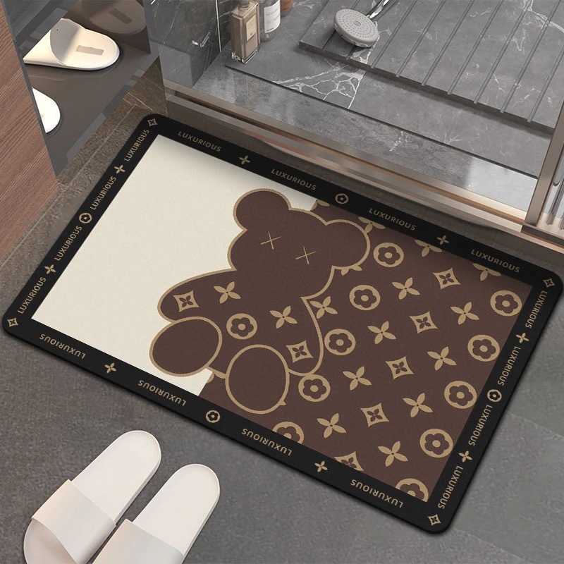 Diatomaceous Earth Door Mat for Entryway Bathroom Toilet Non-Slip Dirt-Resistant Water Absorbent Quick-Drying Household Cartoon Mat S260207