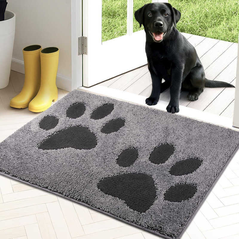Simple paw print entrance mat for hallway and living room dog-themed carpet home anti-slip entryway mat foot pad S260207