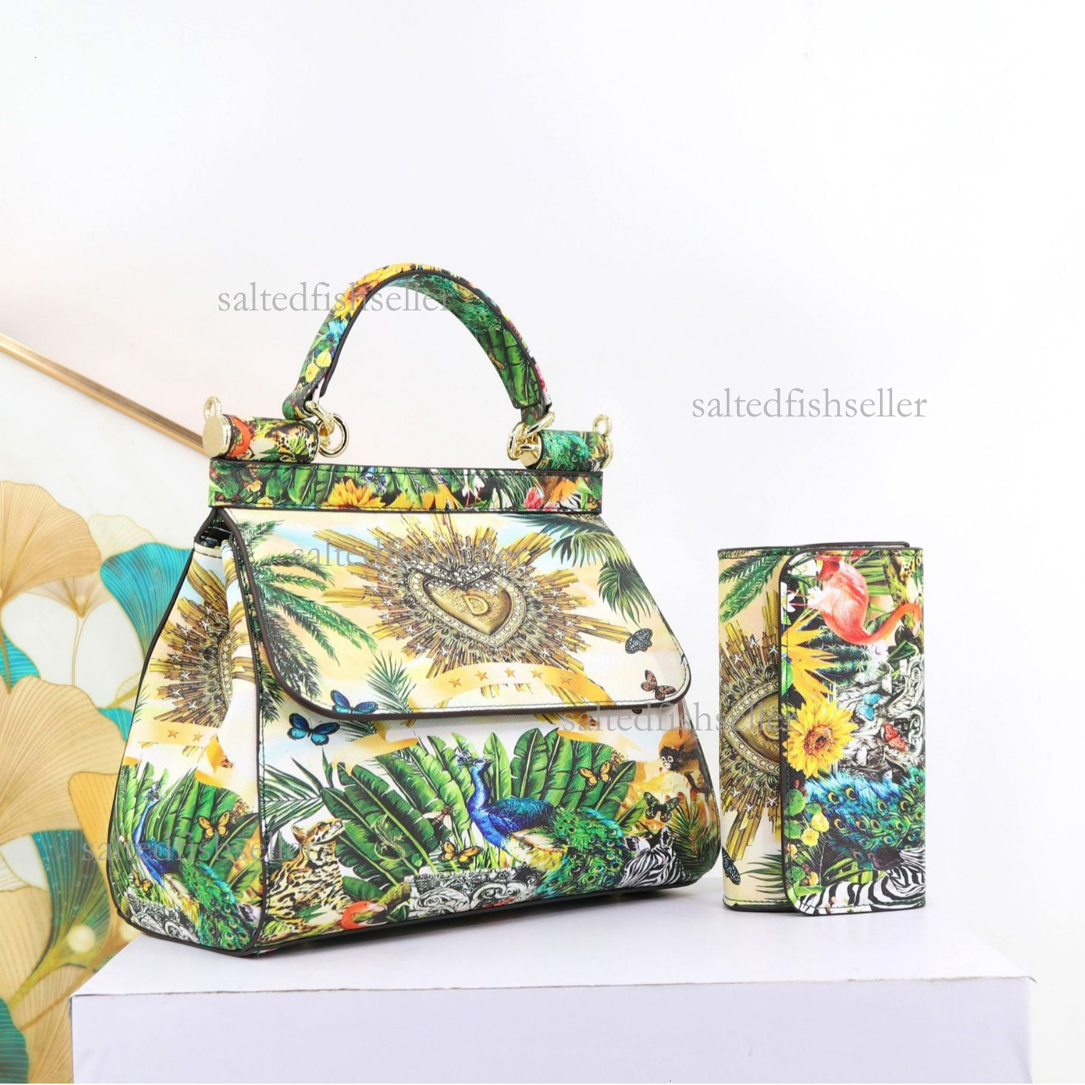 2026 Luxury Fashion Printed Handbag Explosive Chinese Style Brand Texture Women's Single Shoulder Steamed Bun Mother Bag Trendy Wallet Leisure PU
