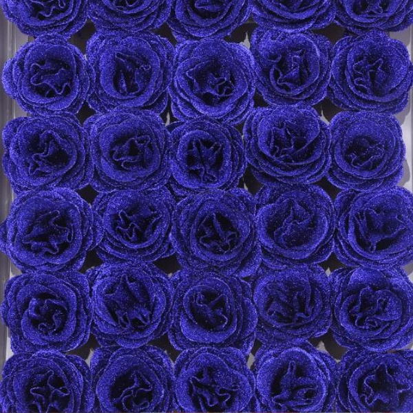 Crystal rose gold powder flower head blue fairy Valentine's Day flower bouquet DIY materials glitter rose flowers