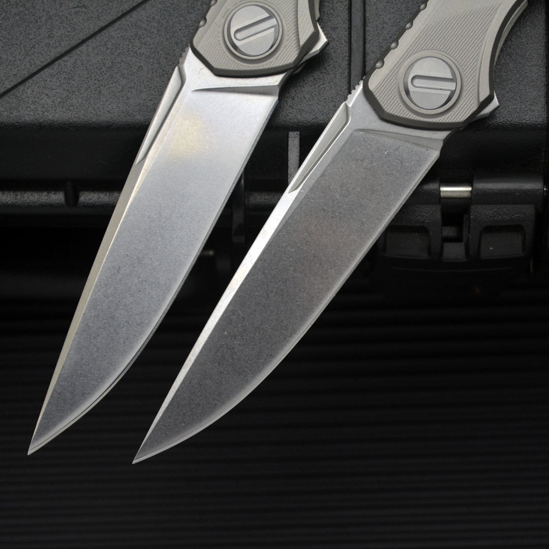 2Models Shirogorov knives Knife Astrium 3.94 M390 Point Blade, TC4 Handles