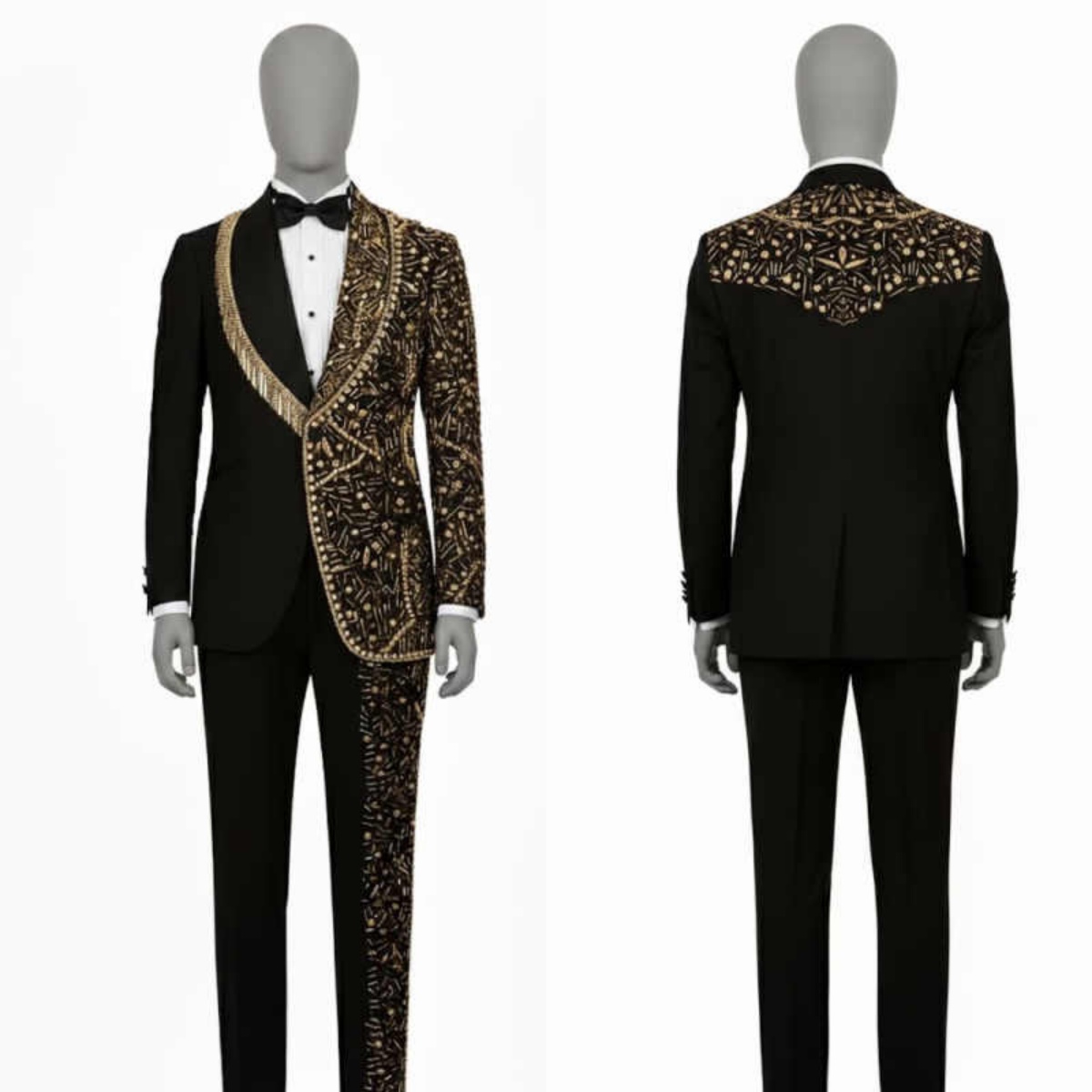 Stunning Groom Wedding Tuxedos 2 Pieces Jacket Pant Shawl Lapel Bead Crystal Tassel Business Occasion Party Banquet Customized