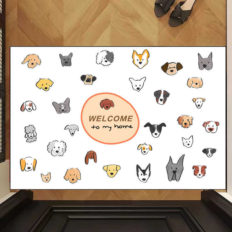 Cartoon cute and soothing entrance door mat home use dirt-resistant and easy to clean foot mat for the hallway entrance silk loop floor mat S260207