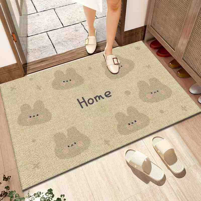 Simple modern entryway mat dirt-resistant linen diatomite mat bathroom mat highly absorbent and non-slip S260207