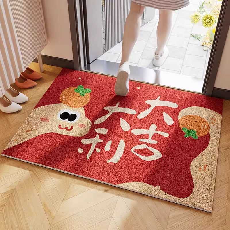 Safe Entry Door Mat Silk Loop Non-Slip Door Mat Entrance Doorway Outdoor Foot Mat Entryway Outdoor Carpet S260207
