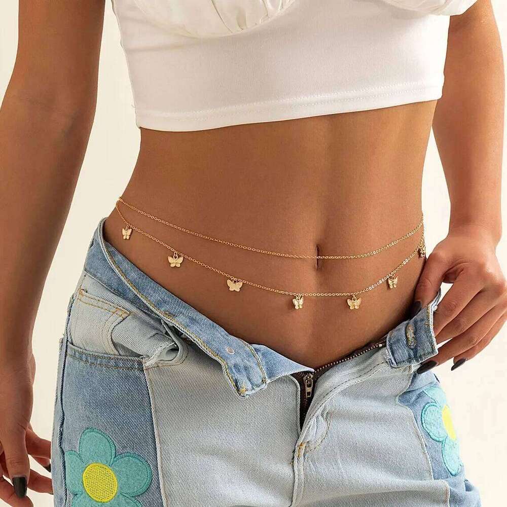 Summer Beach Butterfly Pendant Sexy Casual Women's Street Photography Waist Body Chain Accessories X260209