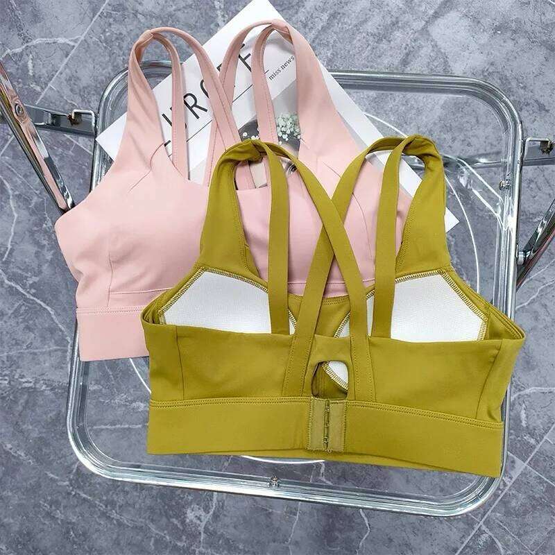 Women's High Intensity Sports Shock Resistant Running Fitness Integrated Quick Drying Yoga Bra Beautiful Design 26Y0209