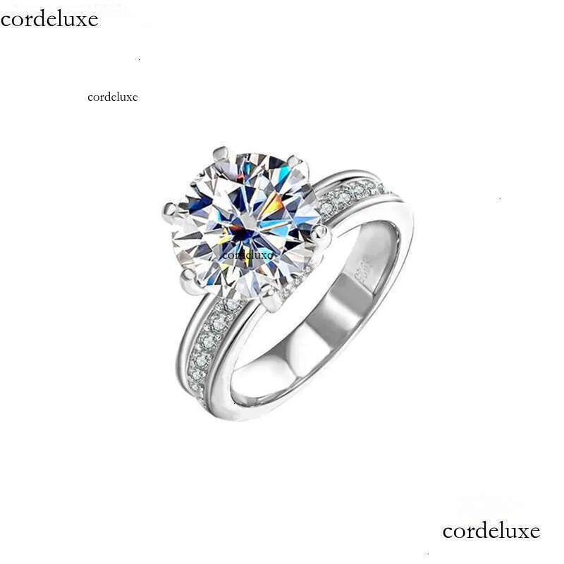 Ladies Sterling Sier 3ct 5ct VVS Moissanite by Dia Test Wedding Crown Nail Ring Designer jewelry 1b