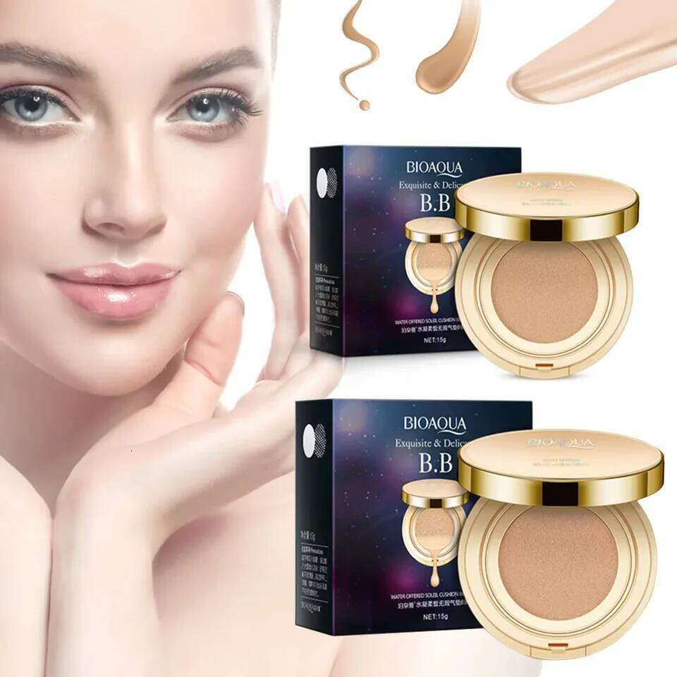 BIOAQUA Waterproof Matte Air Cushion Poreless BBCC Cream High Coverage Oil-control Soft Face Makeup Foundation Base Cosmetics 26L0209