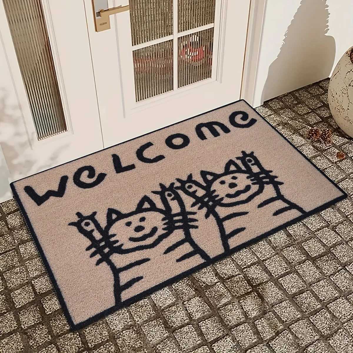 VIKAMA Simple Cat Carpet Stain-Resistant Doormat Welcome Mat Kitchen Rug Living Room Carpet Rug For Bedroom Home Decoration S260207