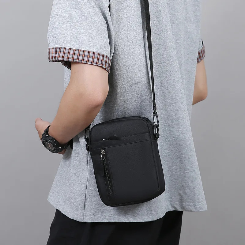 Mens Outdoor Small Shoulder Bag Nylon Portable Casual Versatile MultiComponent Crossbody Handbag 260208