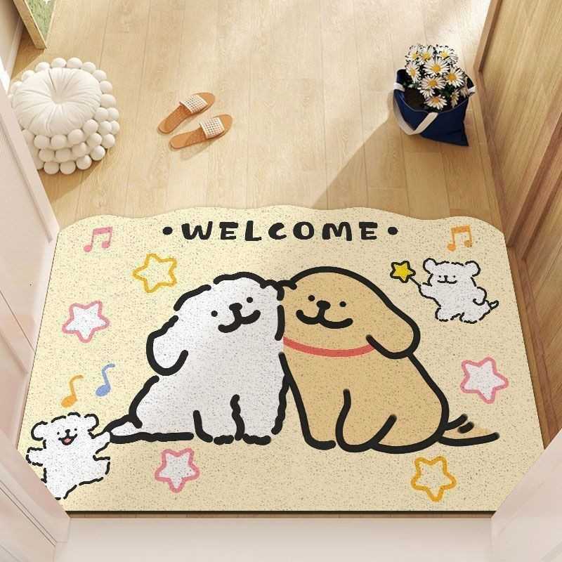 Cartoon Puppy Entryway Doormat Non-Slip Dirt-Resistant Easy to Clean Washable Absorbent Carpet S260207