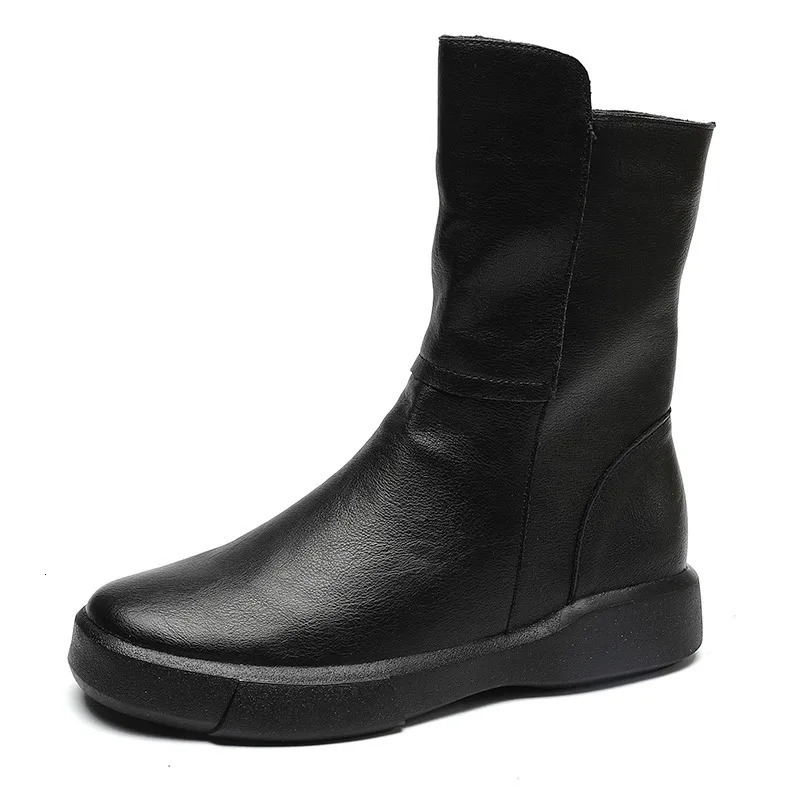 Short boots 2025 womens autumn and winter British style retro Knight with velvet flat bottomed midsole 260208