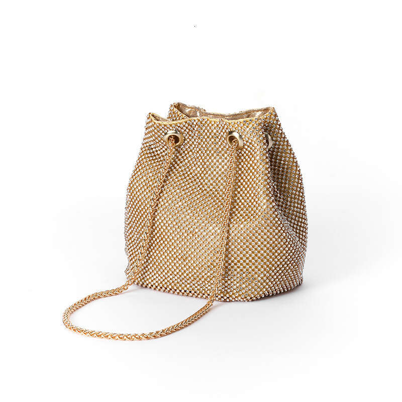Snake Bone Chain Single Shoulder Crossbody New Small For Women Shiny Fashion Socialite Rhinestone Bucket Bag