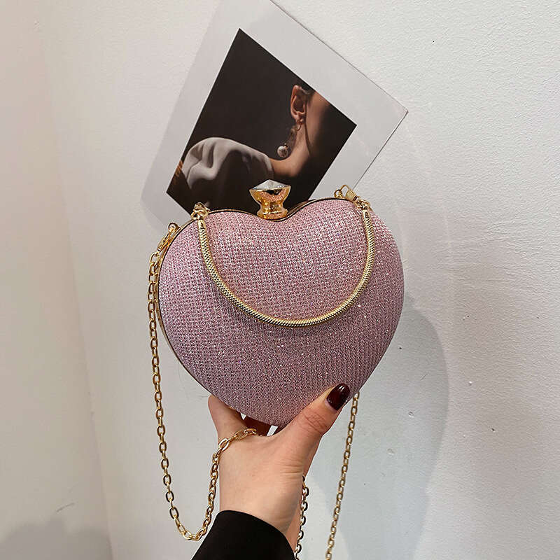 Evening For Women New Fashionable Chain Crossbody Handheld Mini Heart Shoulder Bag