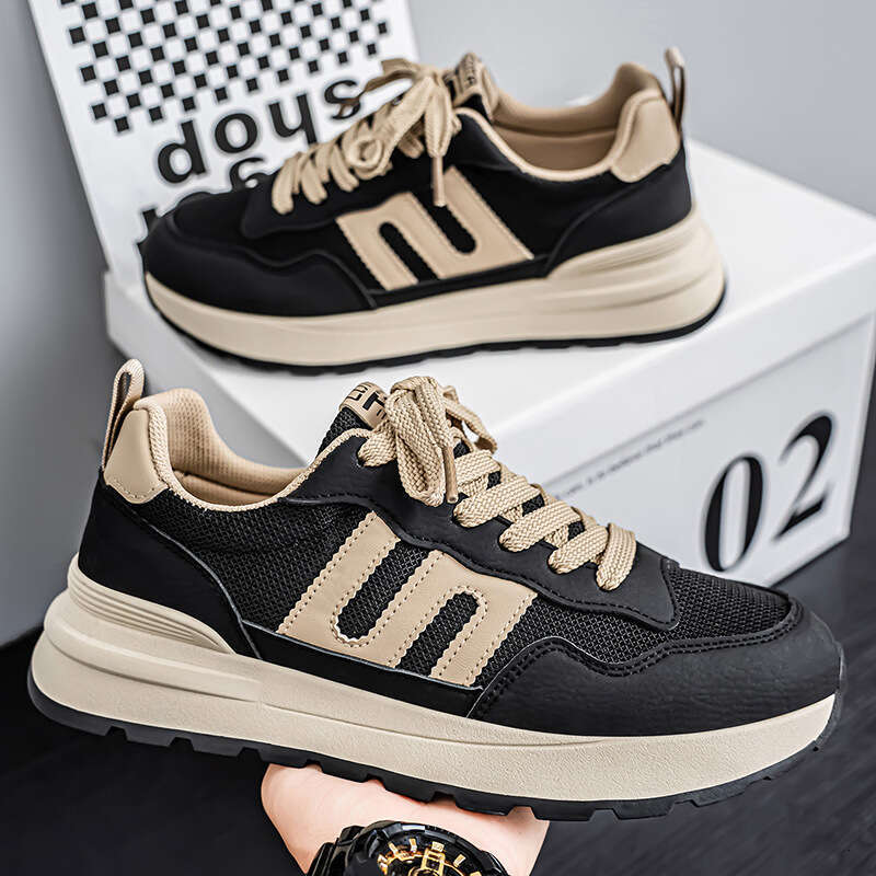New Autumn Mesh Breathable Versatile Casual Sports Men's Running Thick Sole Forrest Gump Dad Shoes
