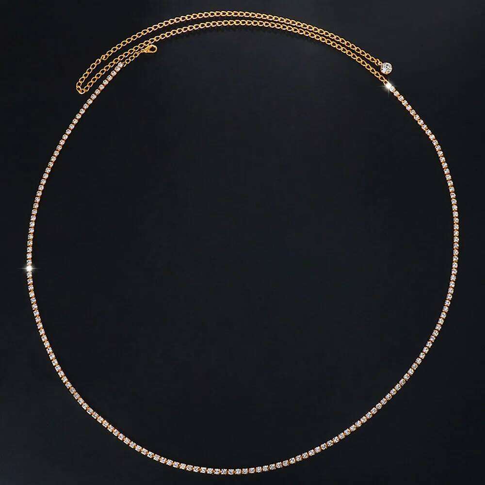 Simple Bling Rhinestone Belly Belt Jewelry for Women Summer Beach Water Drop Body Waist Chain Bikini Jewellery Gift X260209