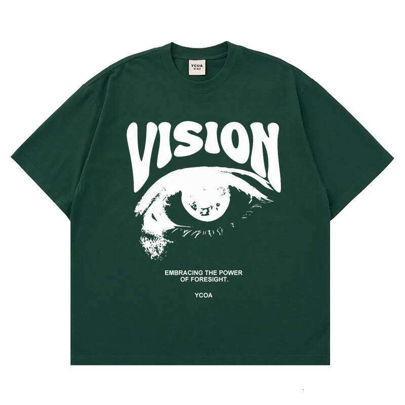 Men's T-Shirt Oversized 100% Cotton Eye Graphic Korean Summer Y2k Tops Tees Streetwear Harajuku Short Sleeve Aesthetic Clothing X260209