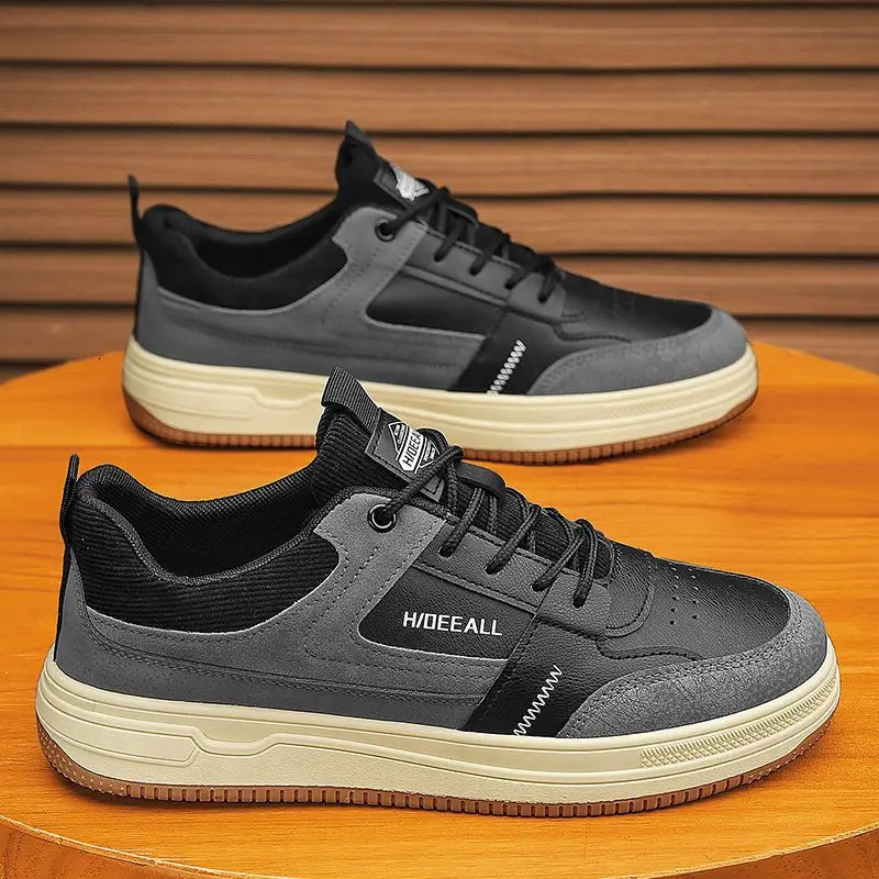 Breathable Fashionable Mens Trendy Versatile Leather Casual Shoes 260126