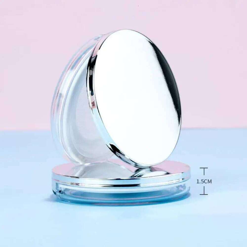 1 empty container with puff, plastic compact cosmetics, refillable powder puff box, loose 26L0209