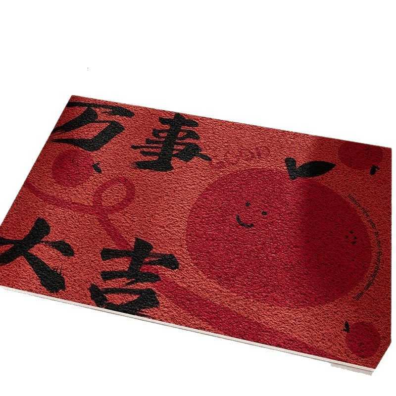 Entrance Door Mat for Safe Entry Silk Loop Doormat for Indoor and Outdoor Use Red Carpet for Entrance Hallway S260207