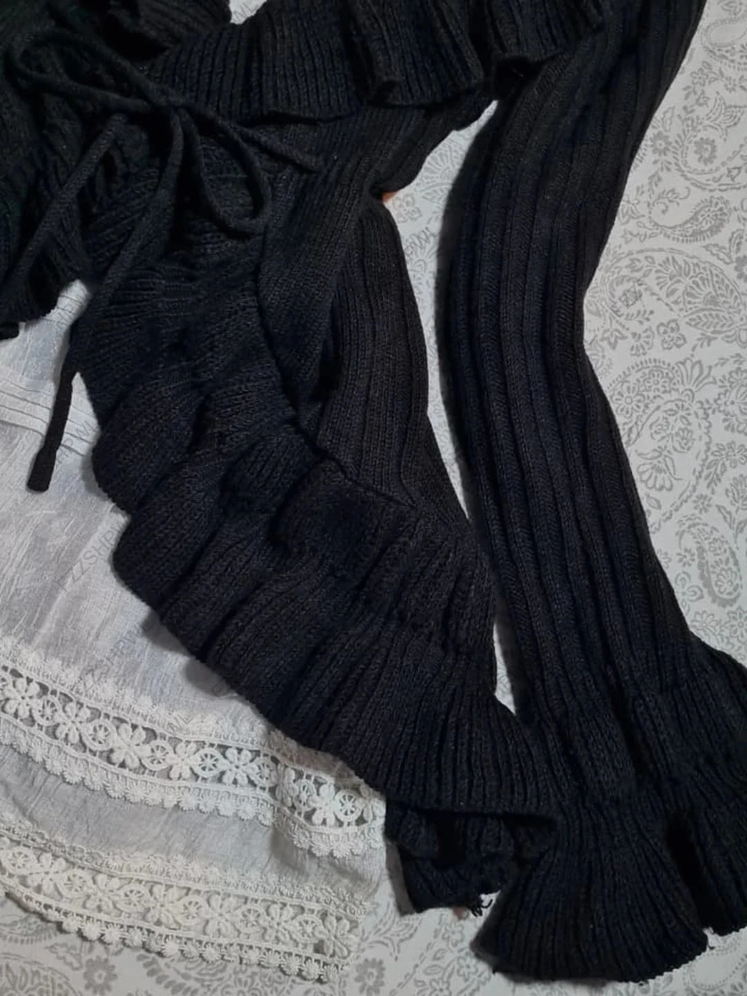Acrylic Y2k Knitted Sweater Women Fashion Aesthetics Solid color Versatile Gothic Streetwear Casual Long sleeved Top 260120