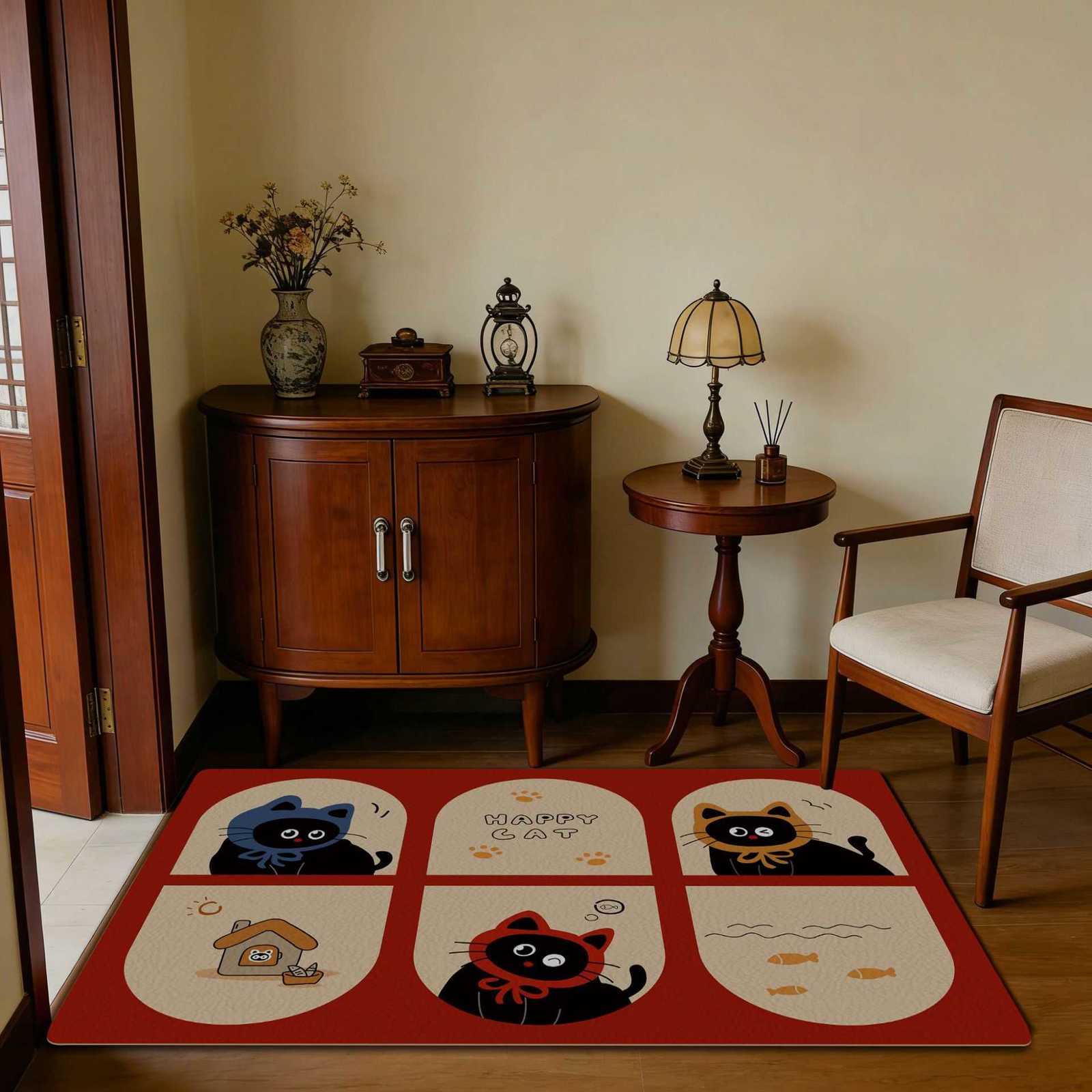 Entrance door mat hallway anti-slip and dirt-resistant foot mat diatom mud absorbent leather carpet door mat entry mat can be cut to size S260207