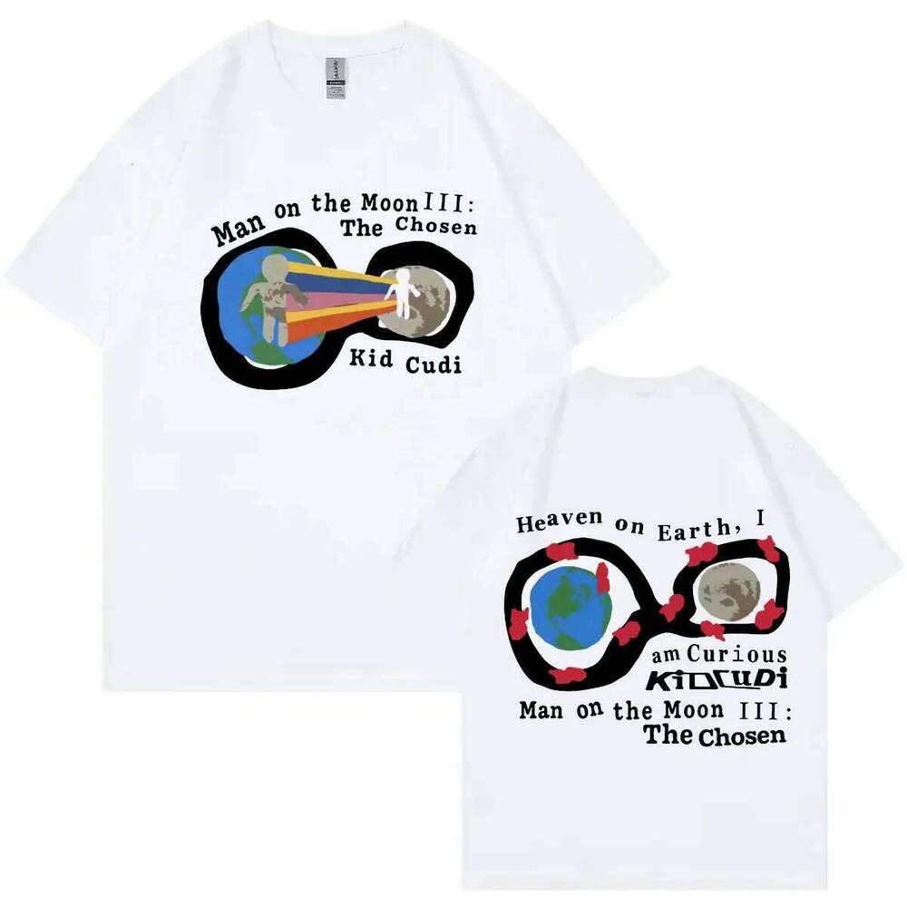 Rapper Kid Cudi Album Man on Moon III : The Chosen Graphic T Shirts Unisex Fashion Hip Hop T-shirt Casual Comfort Loose Tees X260209
