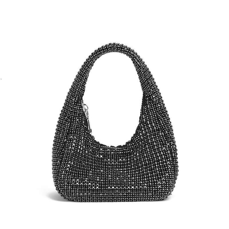 Evening Full Diamond Moon 2026 Summer New Fashion High-End Diamond-Encrusted Handheld Underarm Baguette Bag